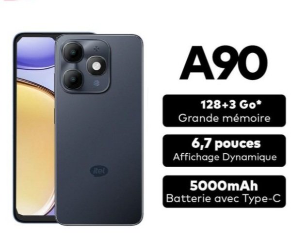 ITEL A90-128Go/4+4-Noir